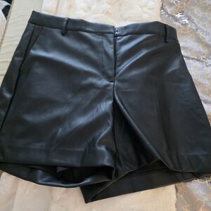 J. Crew Black Faux Leather Shorts